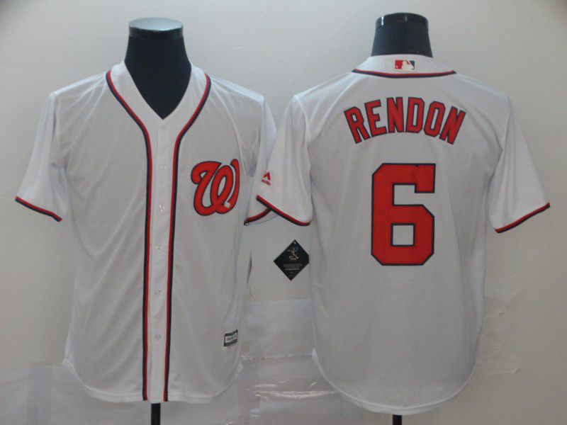 Men Washington Nationals #6 Rendon White Game MLB Jerseys